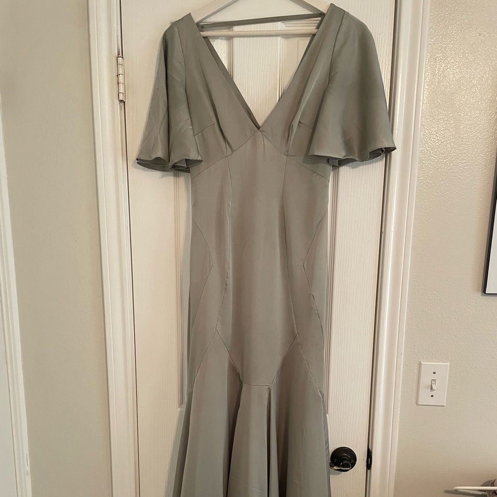 Sage green ASOS bridesmaid dress